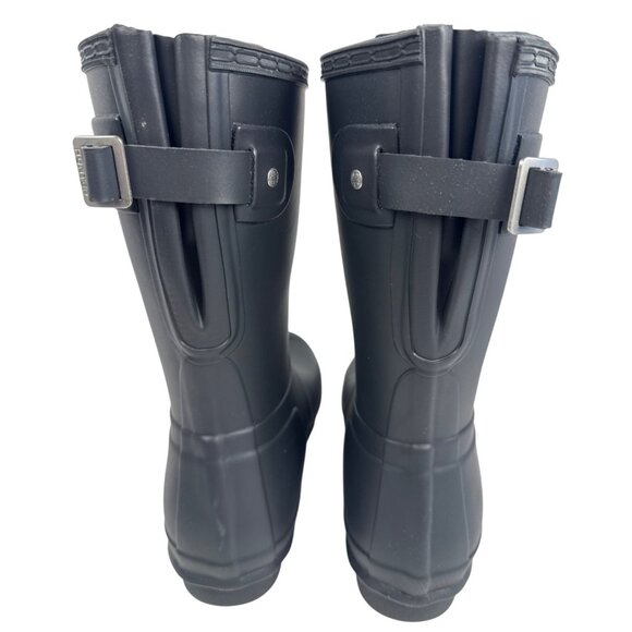 Hunter Women’s Original Back Adjusted Short Black Rubber Rain Boot size 9 - Picture 7 of 10